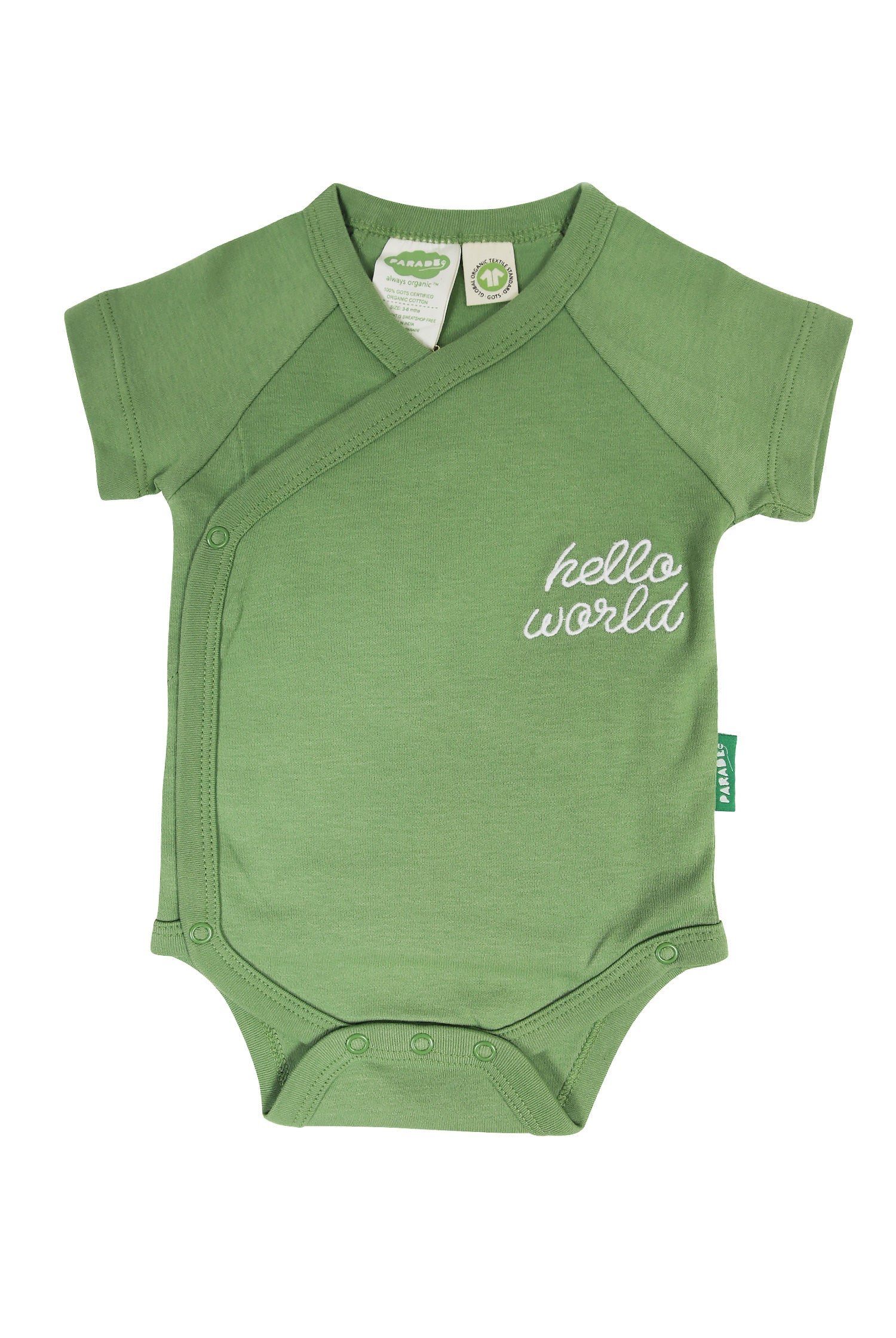 'Hello World' Wrap Bodysuit Short Sleeve Parade USA