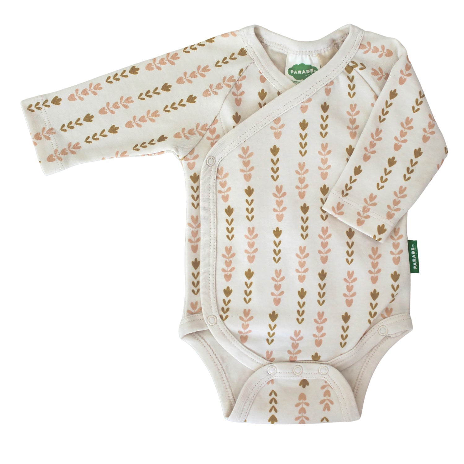 Organic Wrap Bodysuit - Signature Prints Long Sleeve