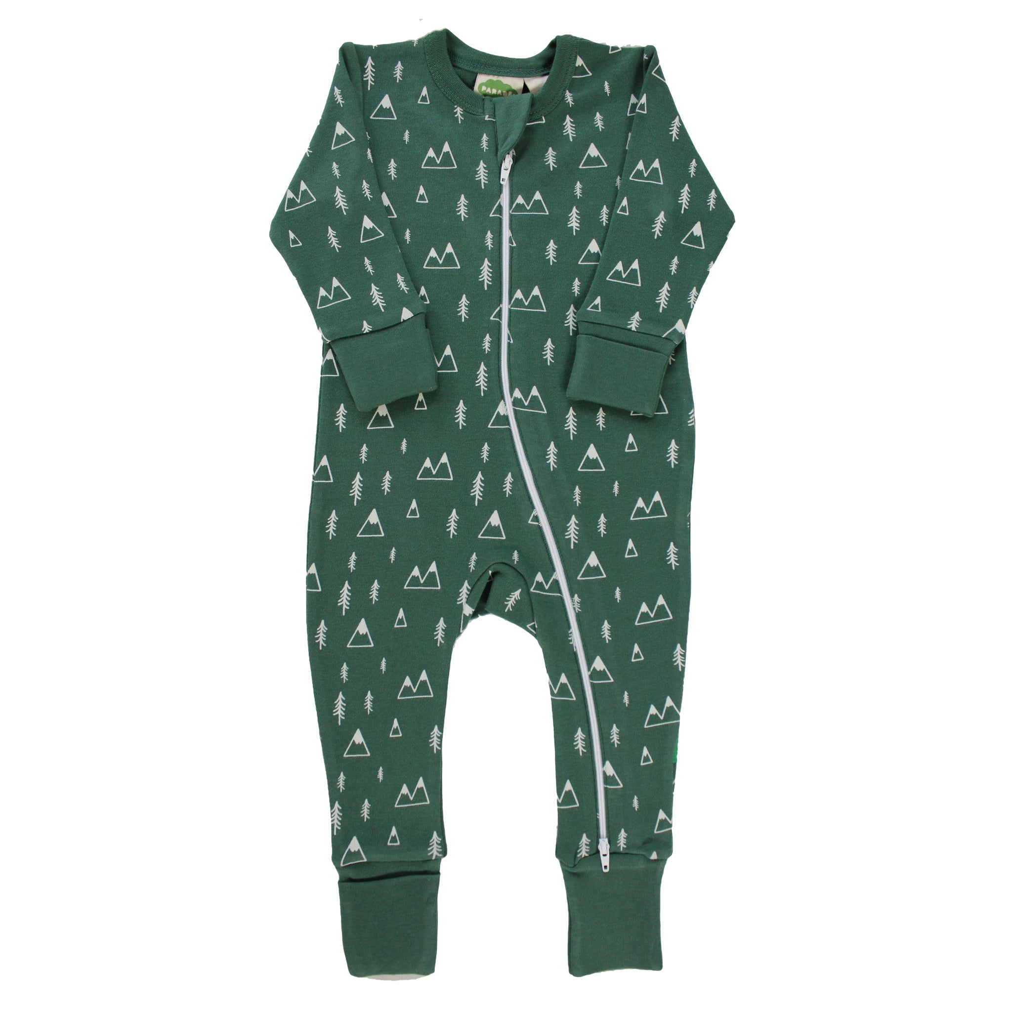 Organic Signature Print '2-Way' Zip Romper - Long Sleeve - Organic Baby Clothes, Kids Clothes, & Gifts | Parade Organics