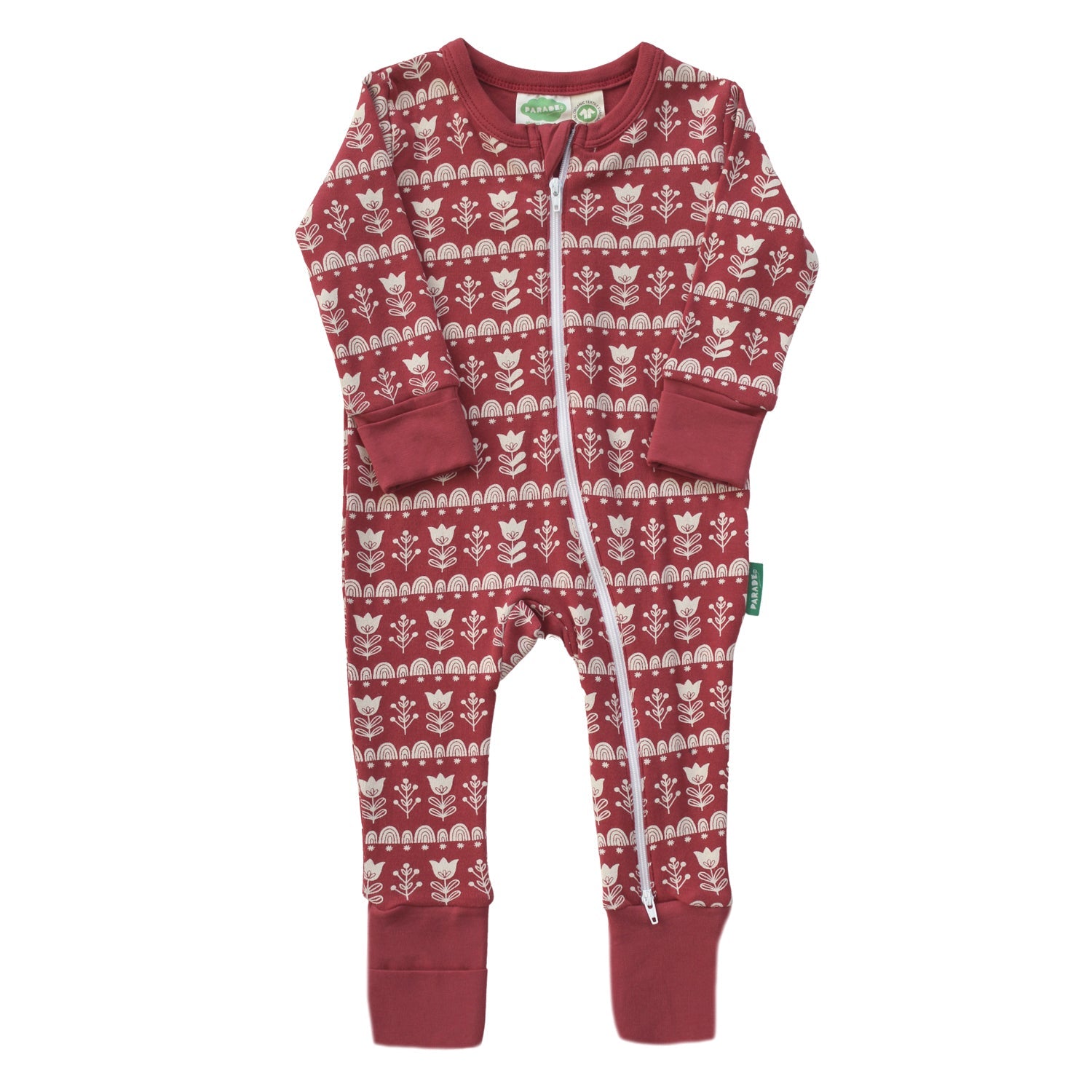 Organic Signature Print '2-Way' Zip Romper - Long Sleeve - Organic Baby Clothes, Kids Clothes, & Gifts | Parade Organics