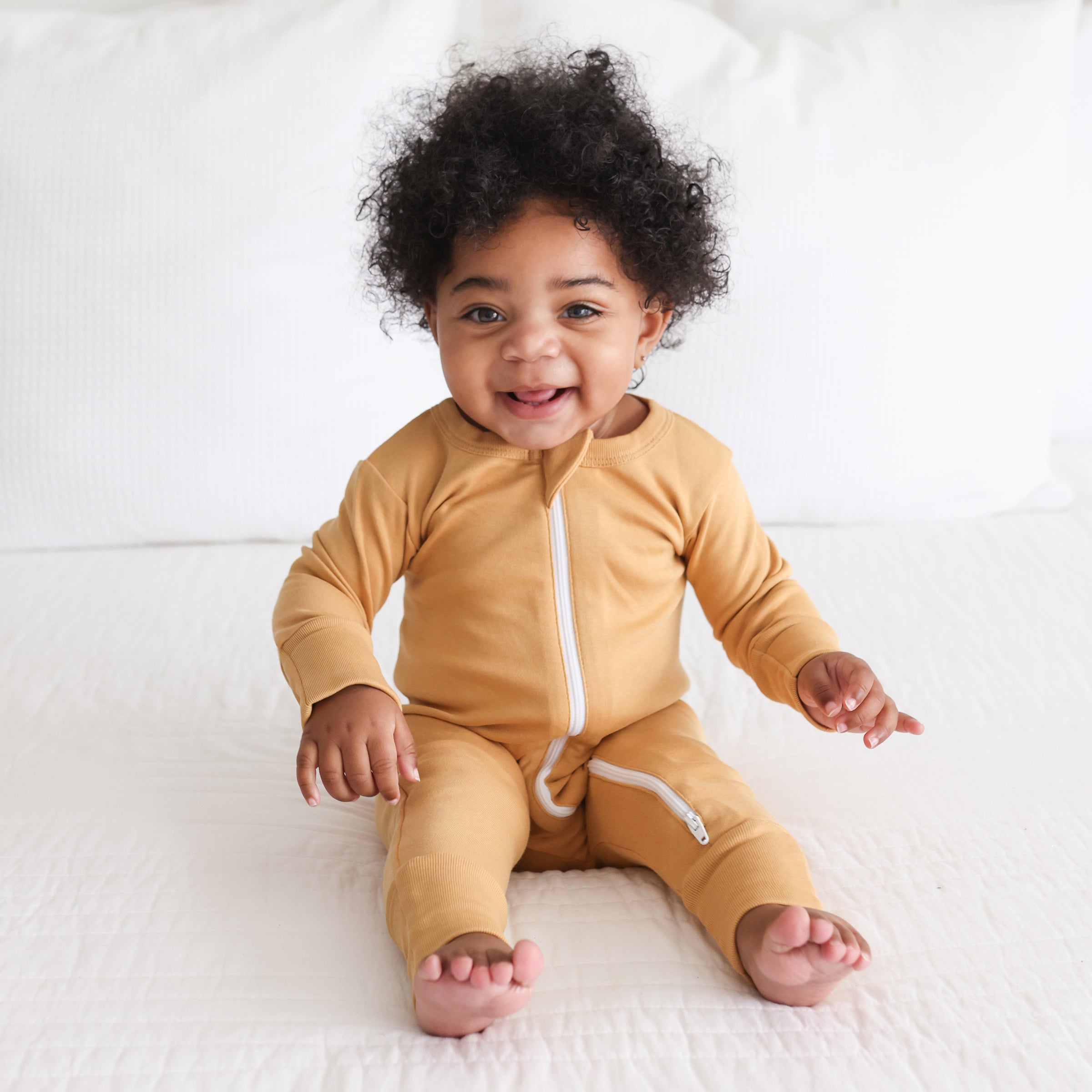 Organic Essential Basic '2-Way' Zipper Romper - Long Sleeve