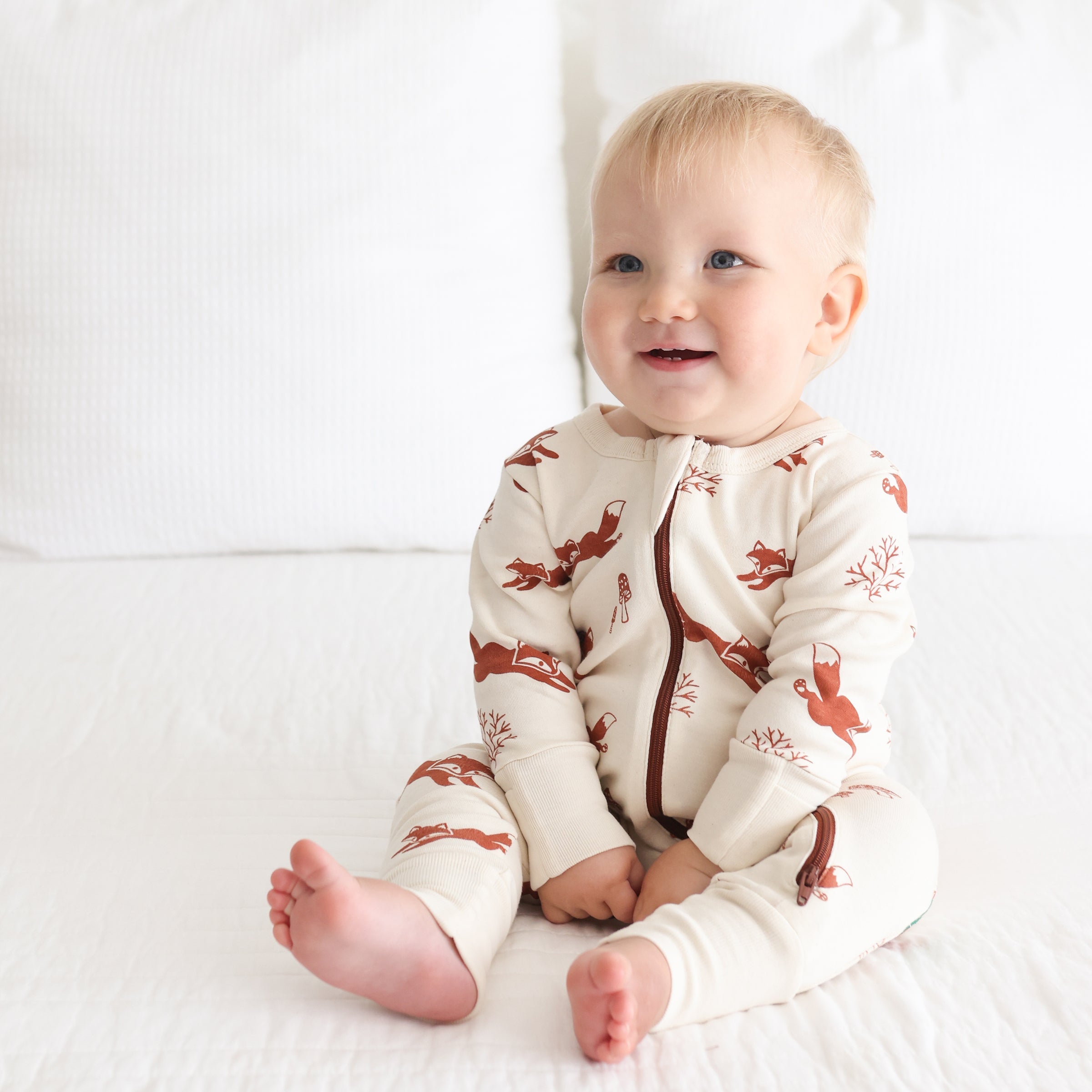 Organic Signature Print '2-Way' Zip Romper - Long Sleeve - Organic Baby Clothes, Kids Clothes, & Gifts | Parade Organics