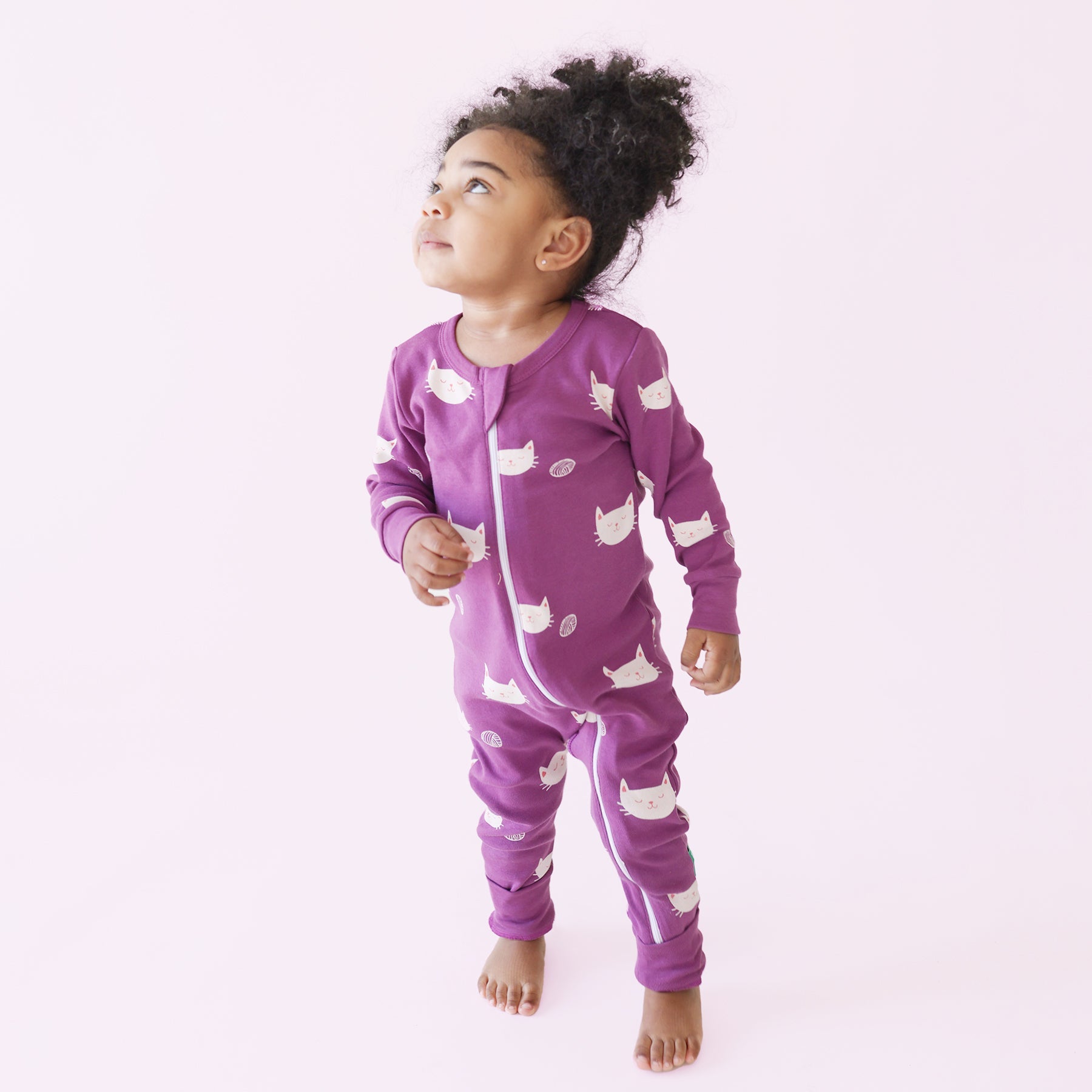 Organic Signature Print '2-Way' Zip Romper - Long Sleeve