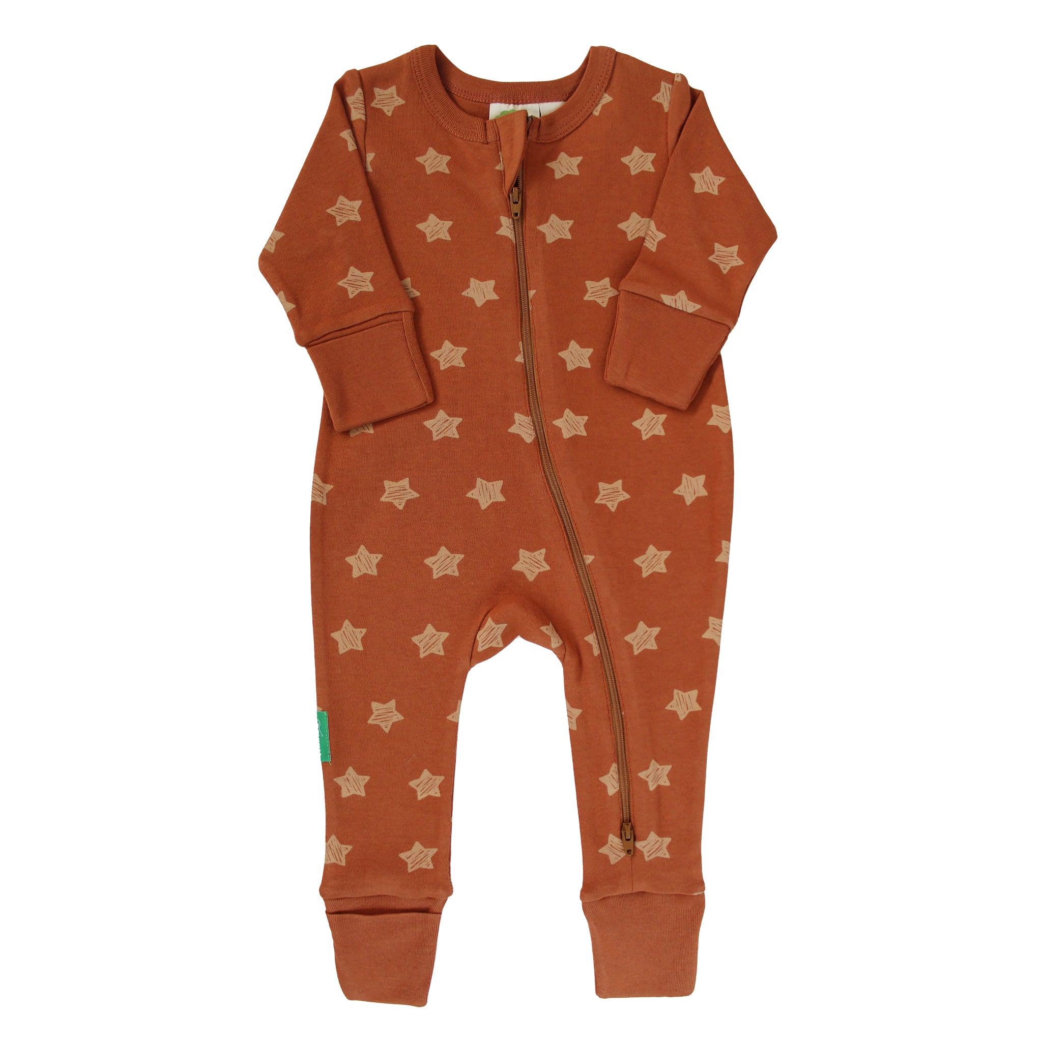 Organic Signature Print '2-Way' Zip Romper - Long Sleeve