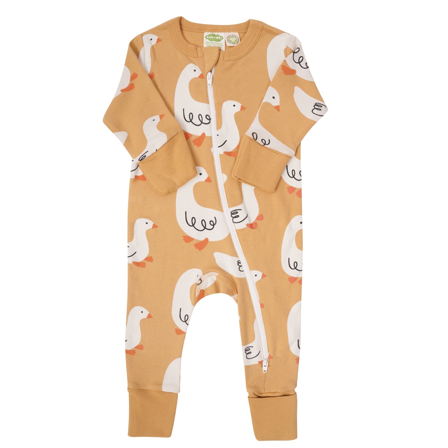 Organic Signature Print '2-Way' Zip Romper - Long Sleeve