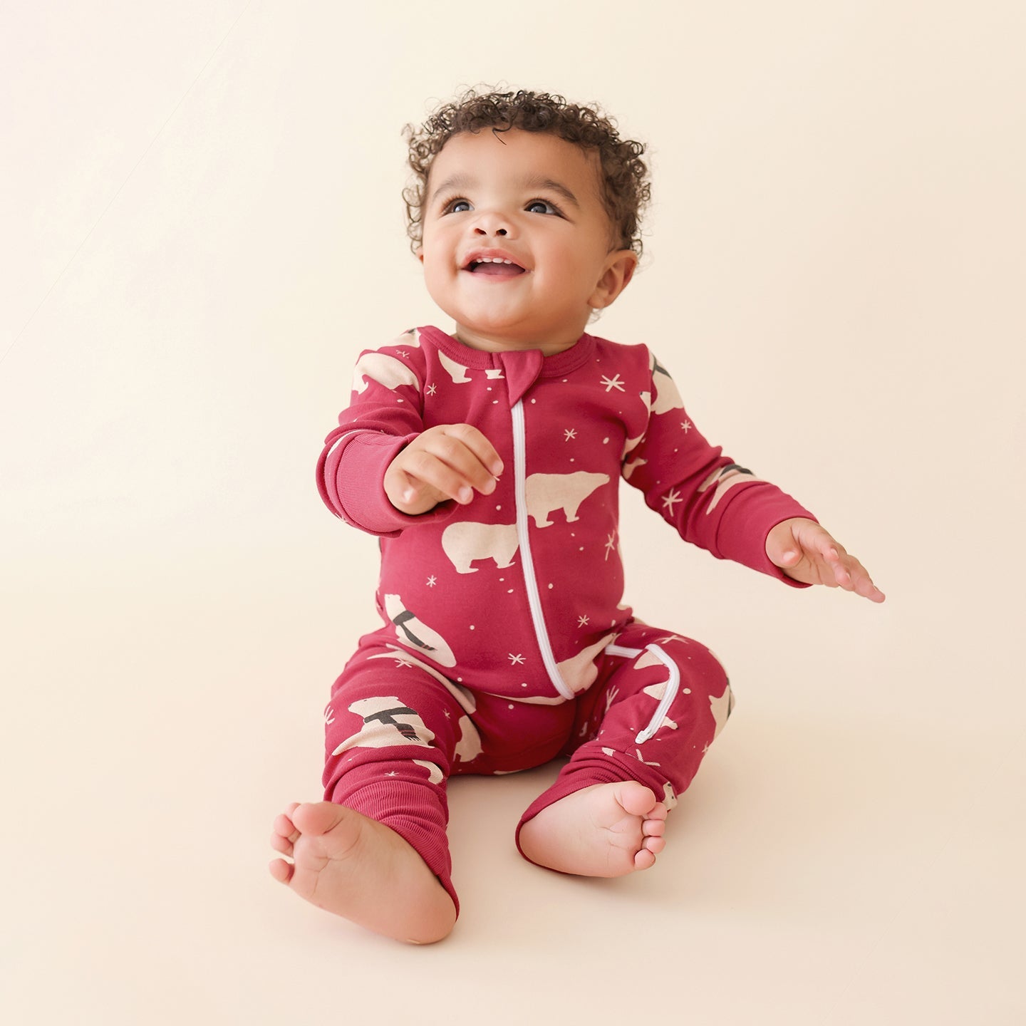 Organic Signature Print '2-Way' Zip Romper -  Holiday