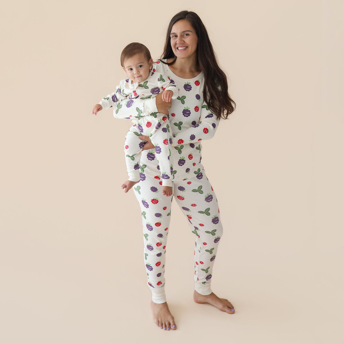 Organic Signature Print '2-Way' Zip Romper - Long Sleeve