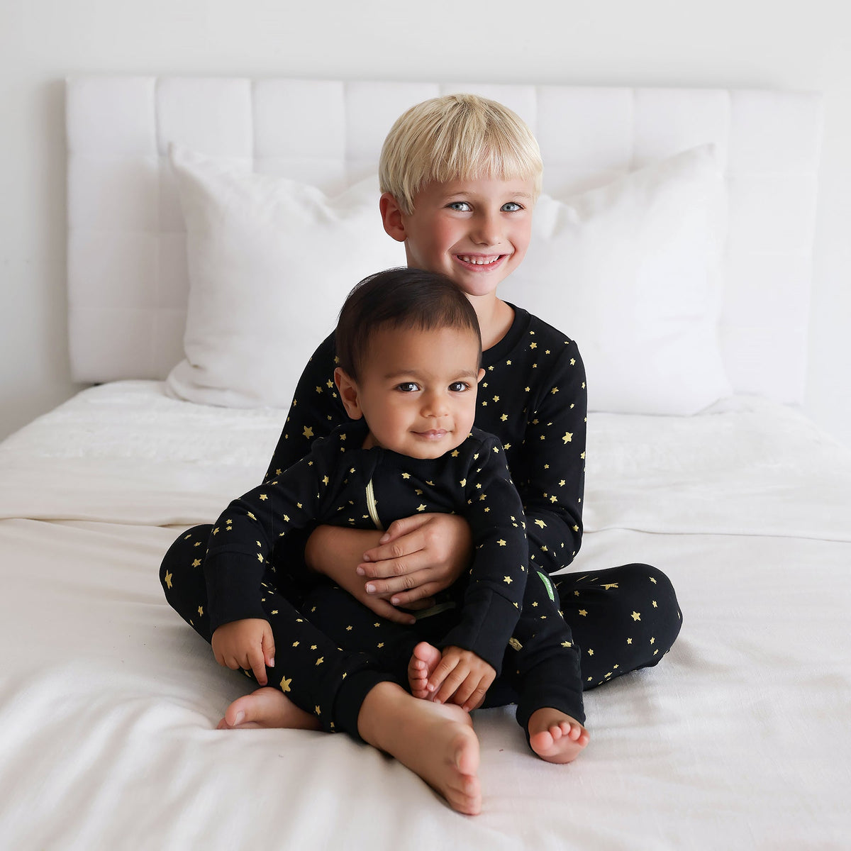 Organic Signature Print '2-Way' Zip Romper - Long Sleeve