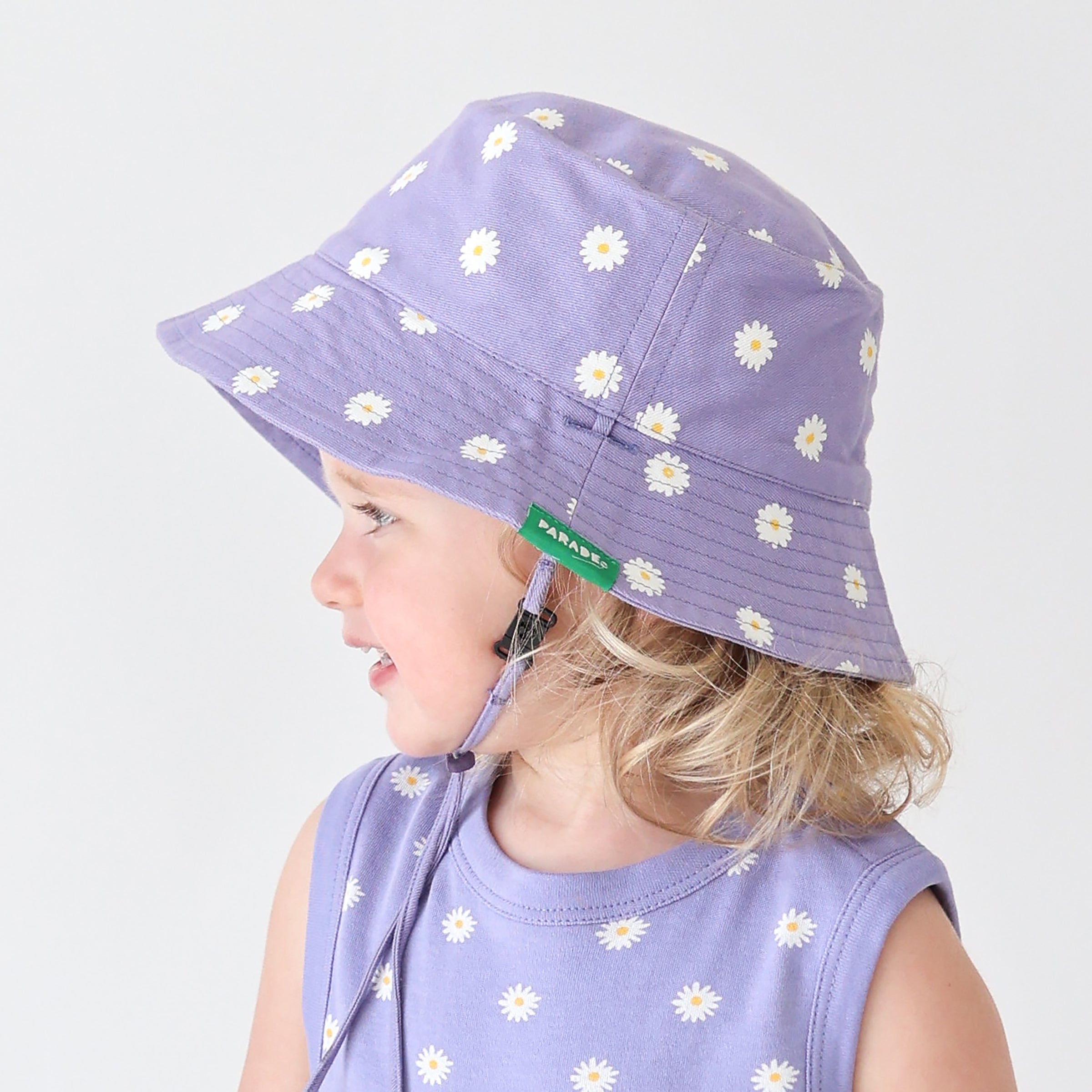 Reversible Organic Cotton Bucket Hat | Rainbows and Lilac Reversible Organic Cotton Bucket Hat | Rainbows and Lilac