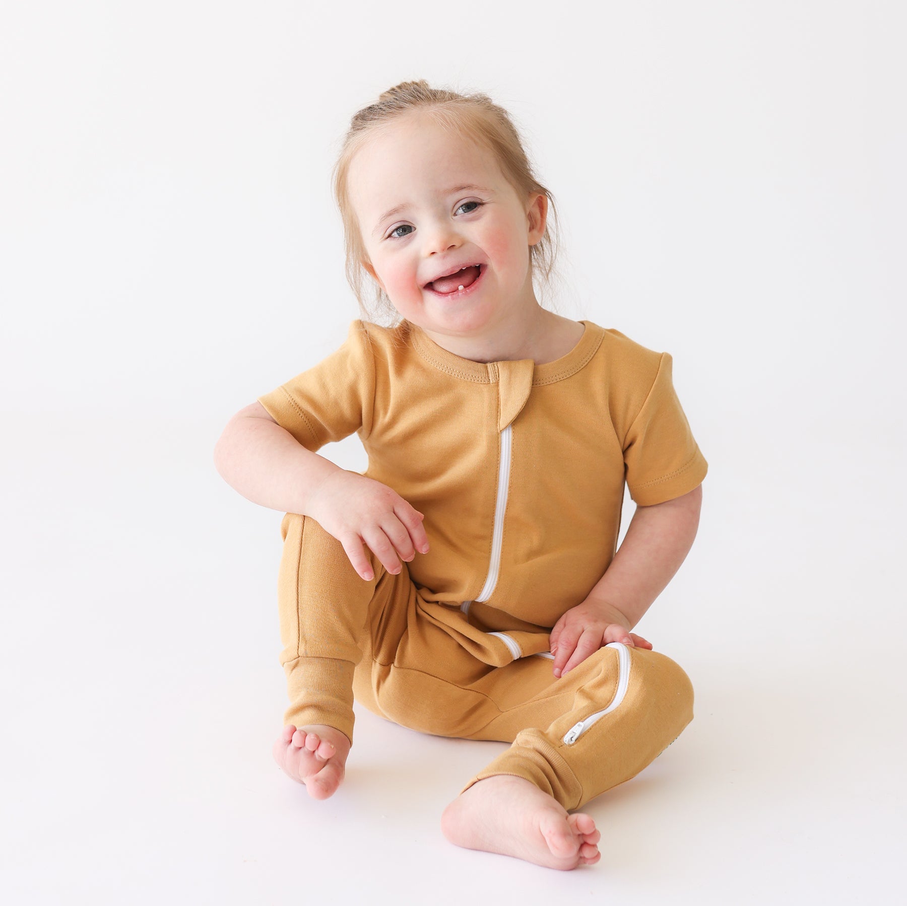 Organic Essentials '2-Way' Zip Romper - Short Sleeve