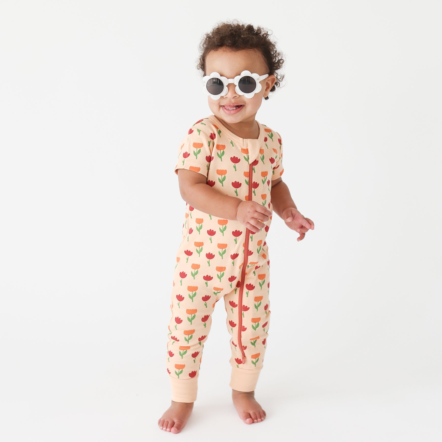 Organic Signature Print '2-Way' Zip Romper Short Sleeve - Organic Baby Clothes, Kids Clothes, & Gifts | Parade Organics