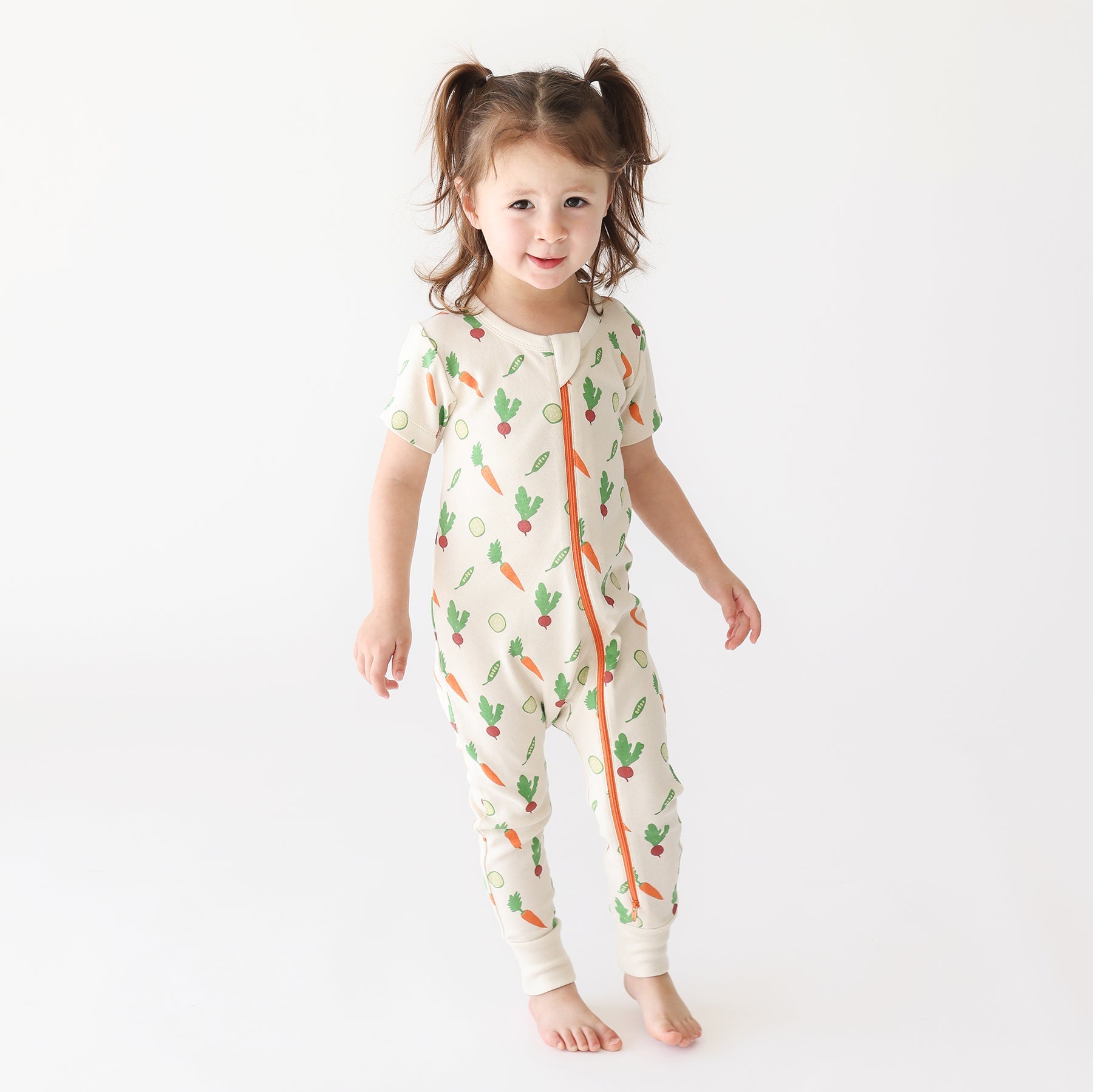 Organic Signature Print '2-Way' Zip Romper Short Sleeve - Organic Baby Clothes, Kids Clothes, & Gifts | Parade Organics