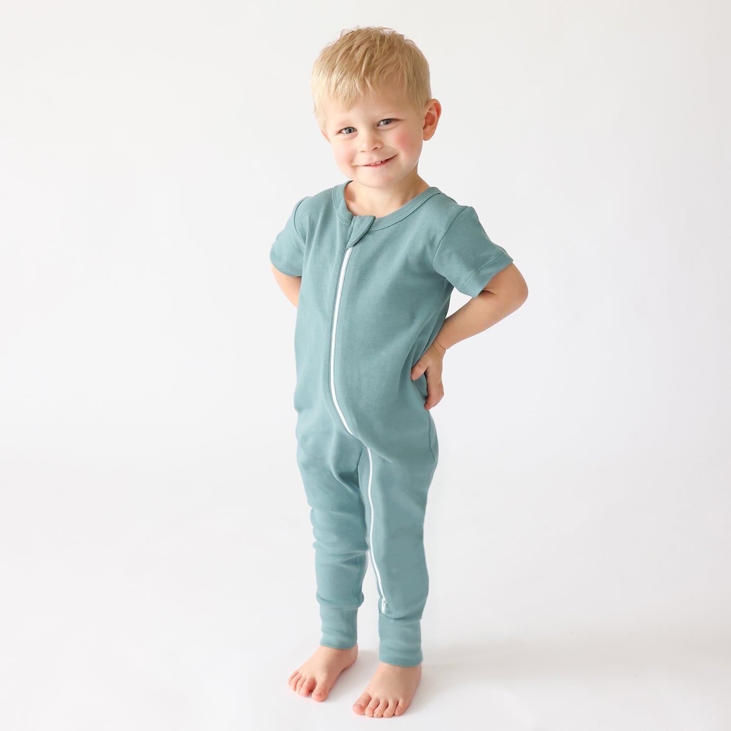 Organic Essentials '2-Way' Zip Romper - Short Sleeve