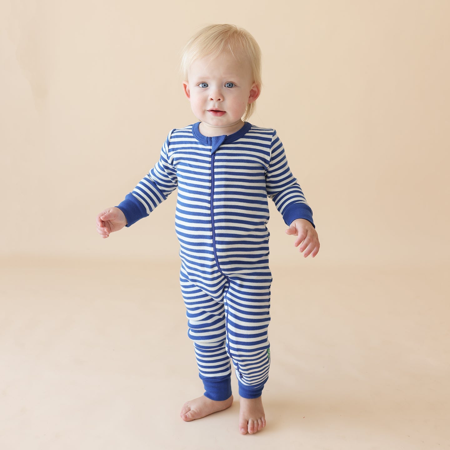 Organic Striped '2-Way' Zip Romper