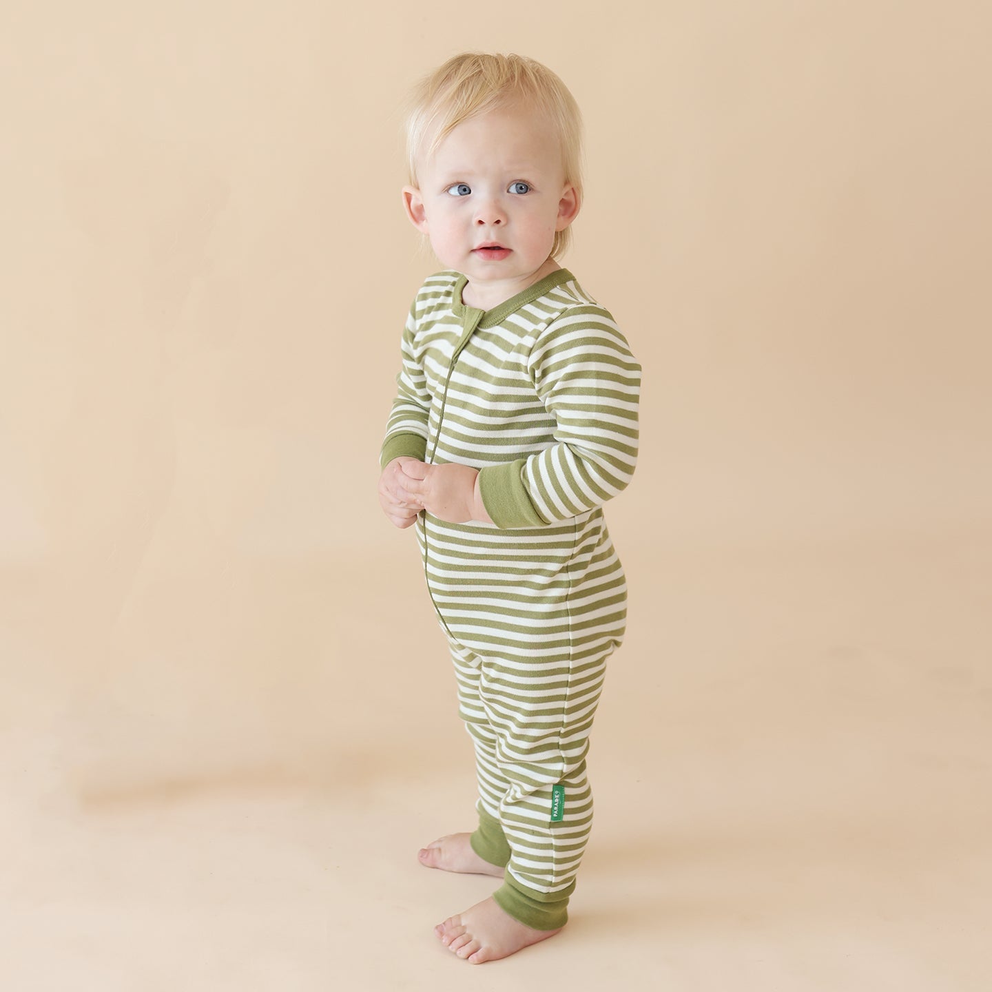 Organic Striped '2-Way' Zip Romper