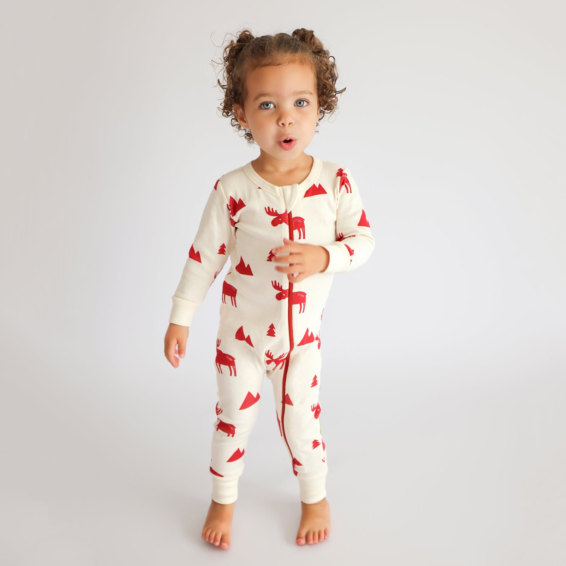 Organic Signature Print '2-Way' Zip Romper - Long Sleeve