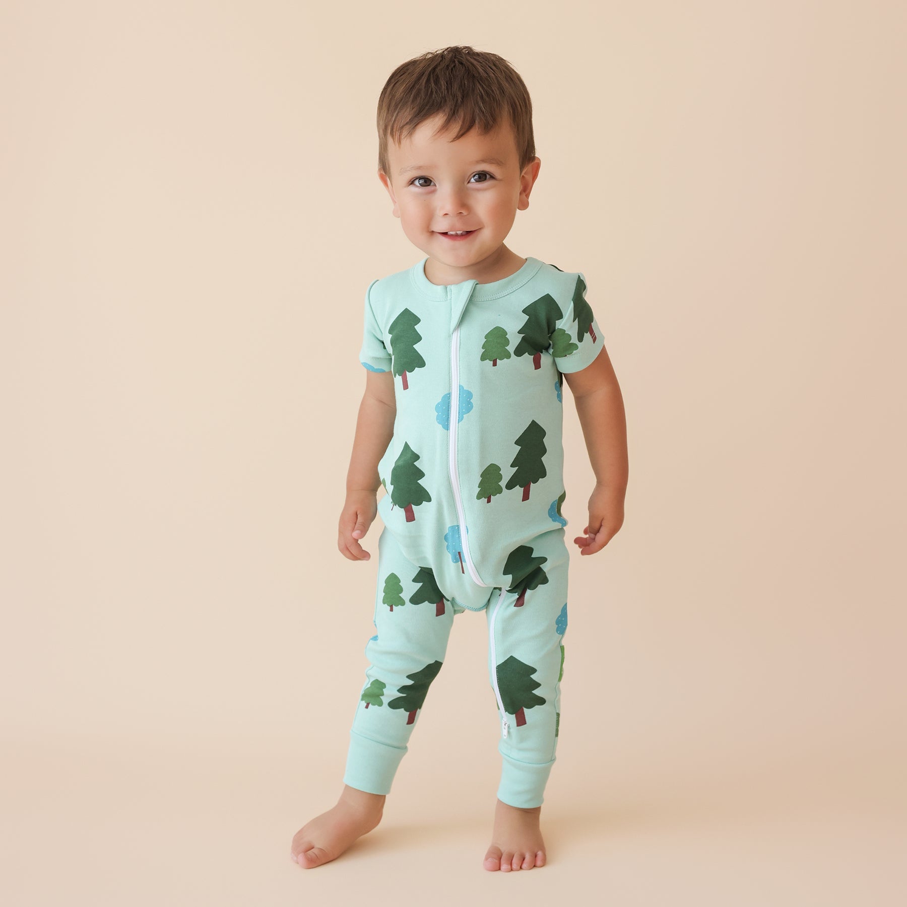 Organic Signature Print '2-Way' Zip Romper - Short Sleeve – PARADE