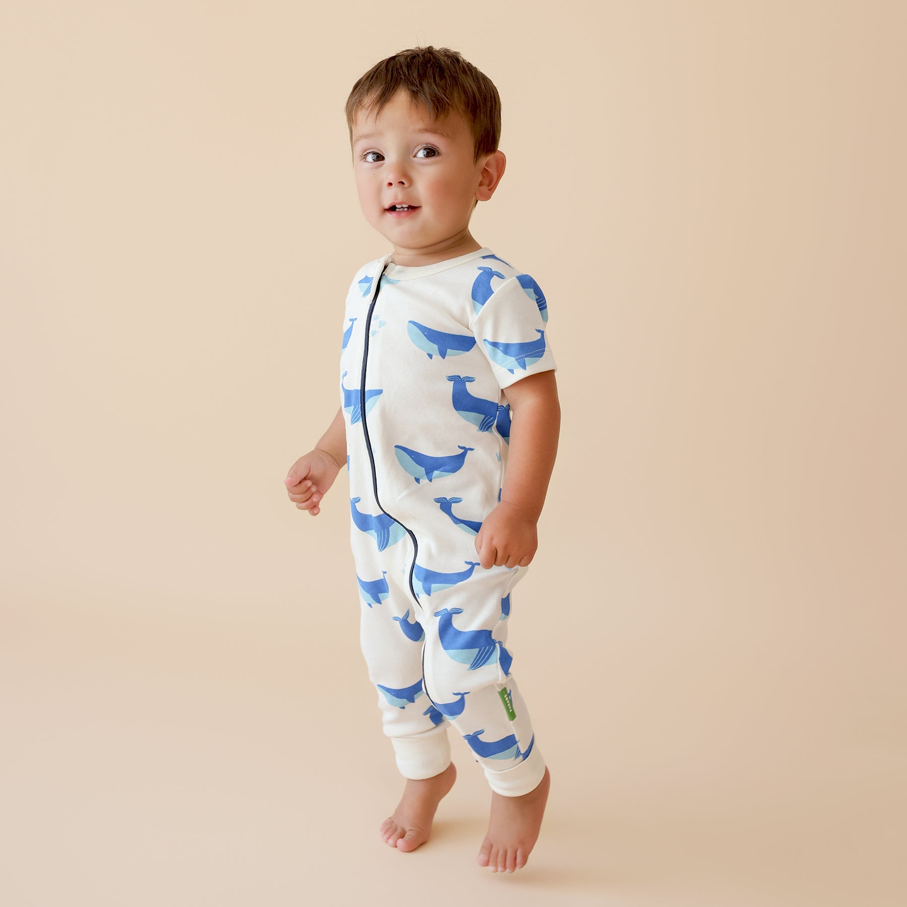 Organic Signature Print '2-Way' Zip Romper - Short Sleeve – PARADE