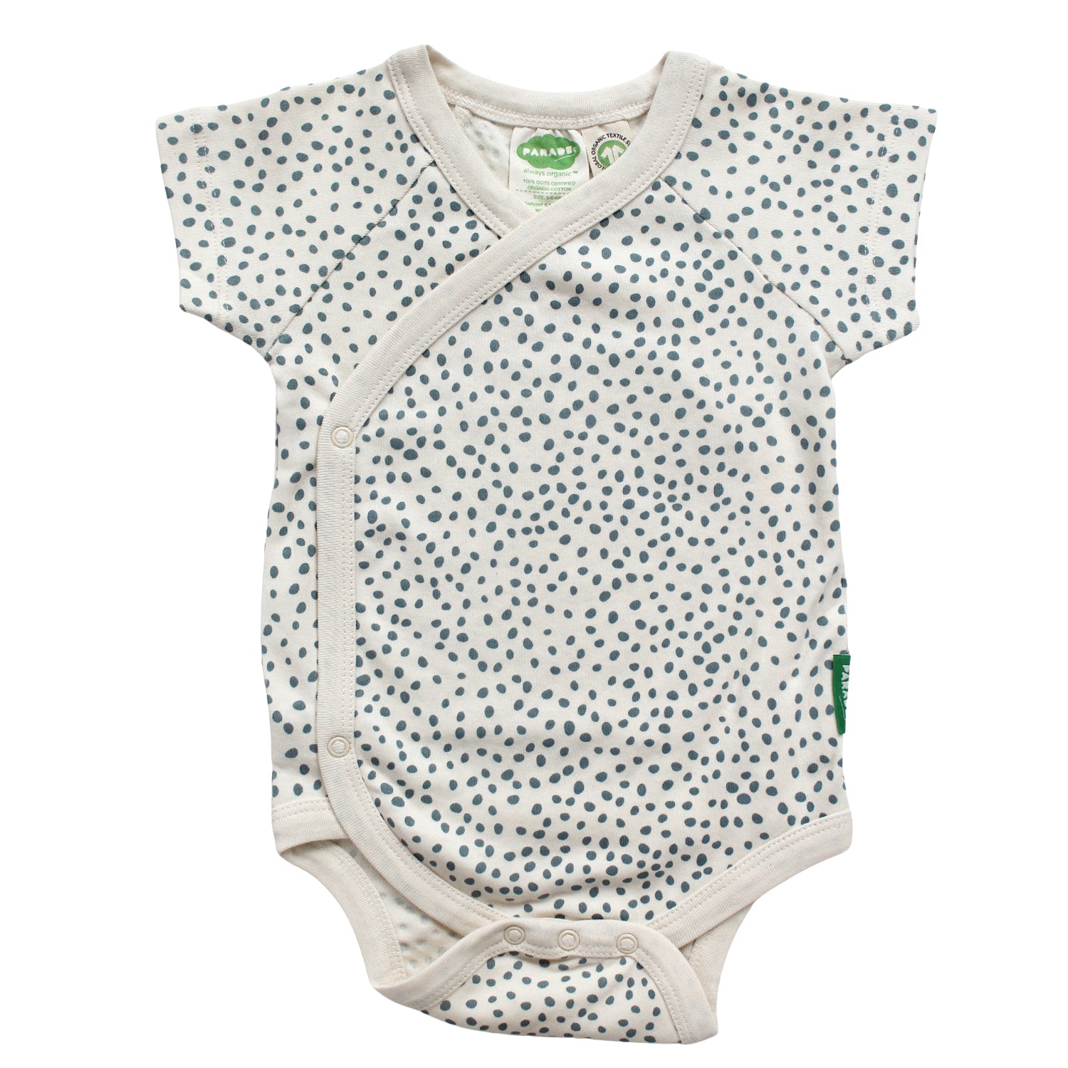 Organic Wrap Bodysuit - Signature Prints Short Sleeve