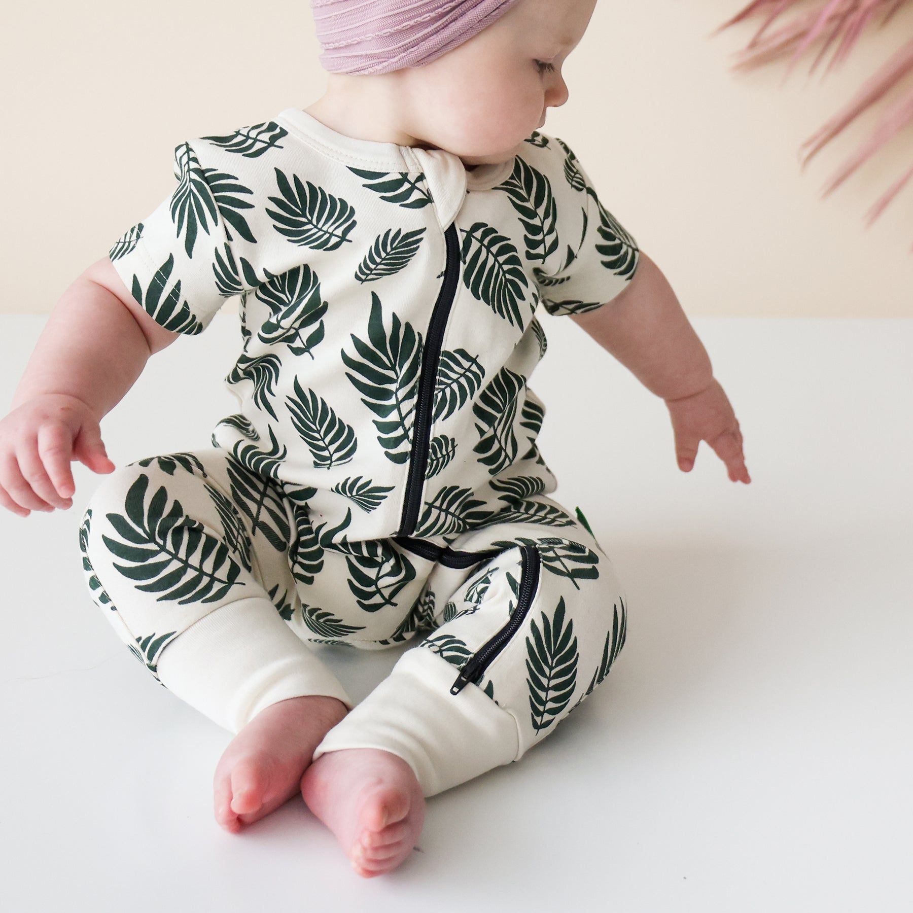 Signature Print '2-Way' Zip Romper Short Sleeve - Organic Baby Clothes, Kids Clothes, & Gifts | Parade Organics