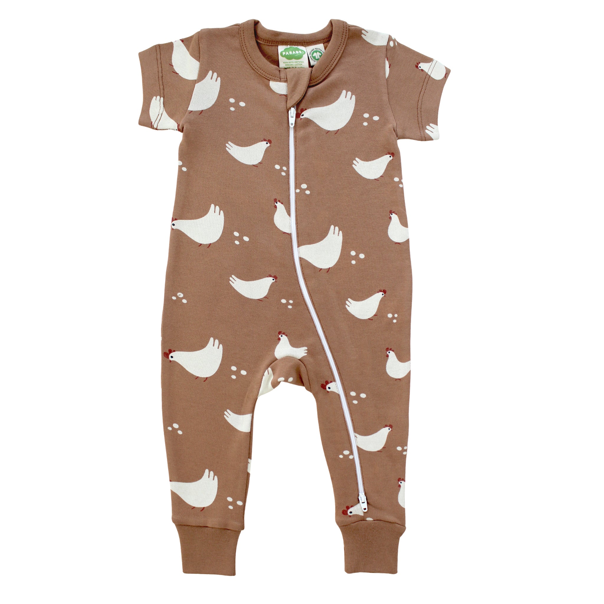 Organic Signature Print '2-Way' Zip Romper Short Sleeve - Organic Baby Clothes, Kids Clothes, & Gifts | Parade Organics