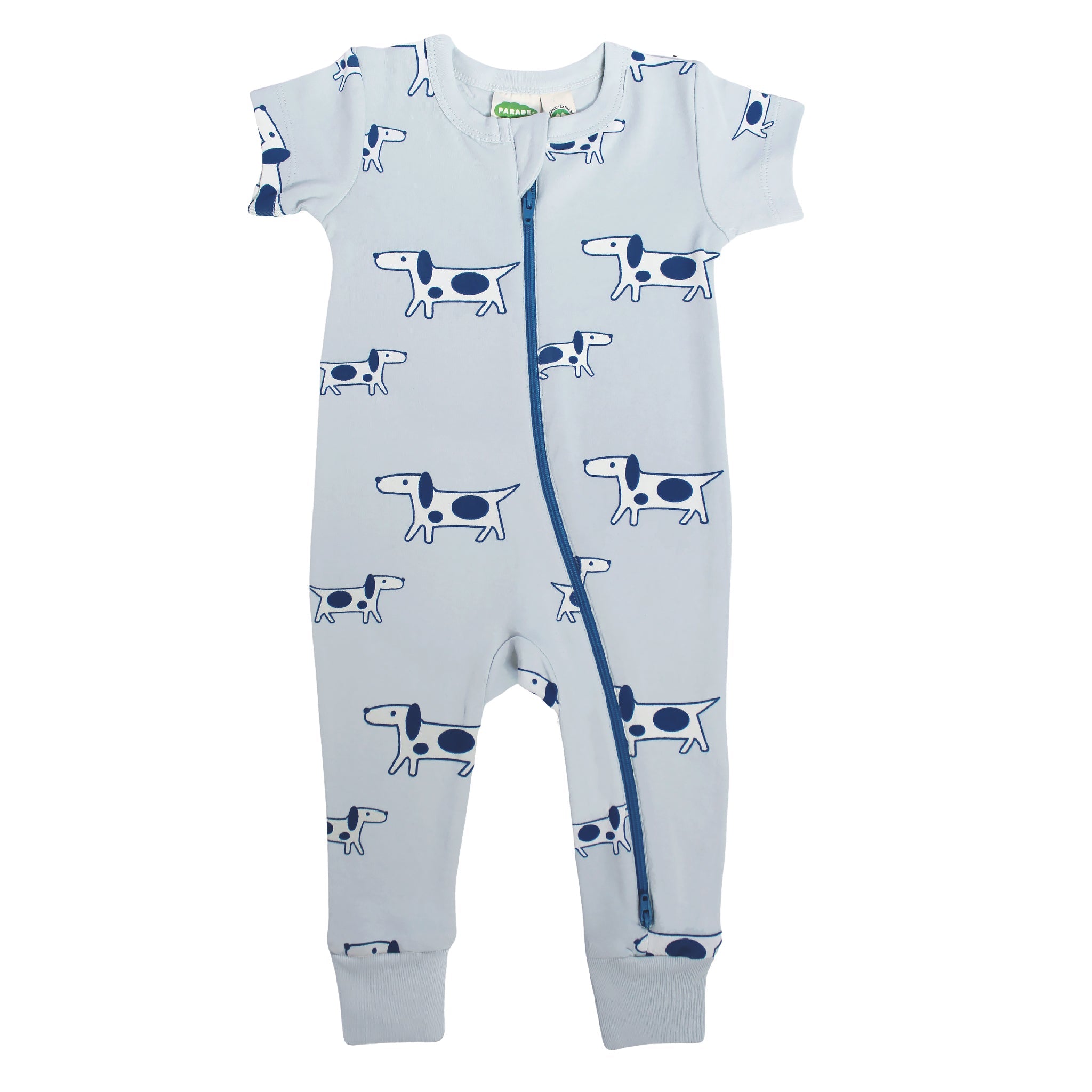 Organic Signature Print '2-Way' Zip Romper Short Sleeve - Organic Baby Clothes, Kids Clothes, & Gifts | Parade Organics