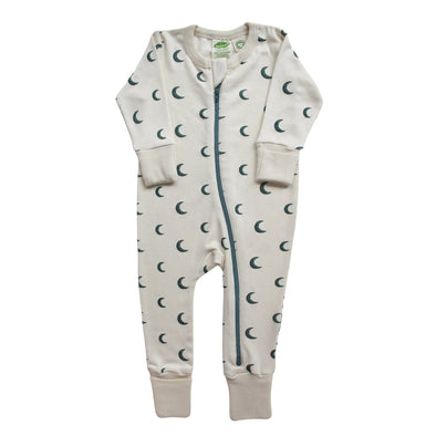 Organic Signature Print '2-Way' Zip Romper - Long Sleeve