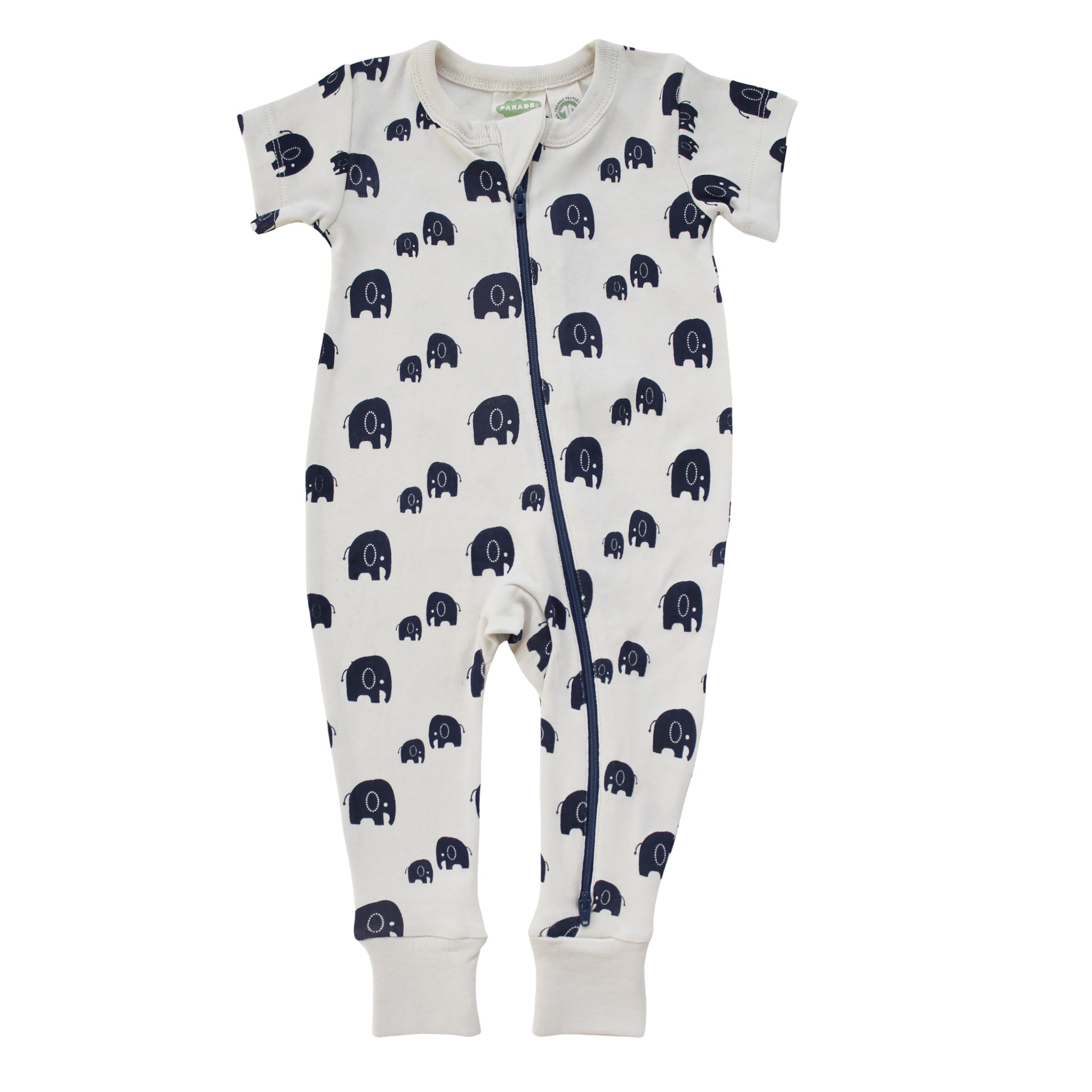 Organic Signature Print '2-Way' Zip Romper Short Sleeve - Organic Baby Clothes, Kids Clothes, & Gifts | Parade Organics