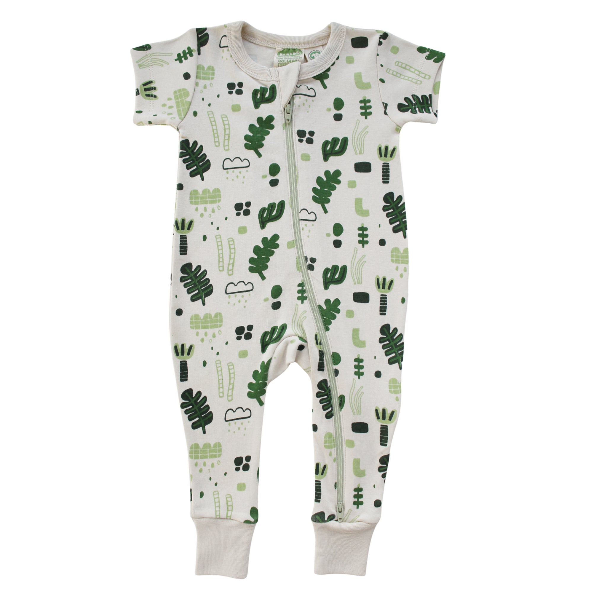 Organic Signature Print '2-Way' Zip Romper Short Sleeve - Organic Baby Clothes, Kids Clothes, & Gifts | Parade Organics