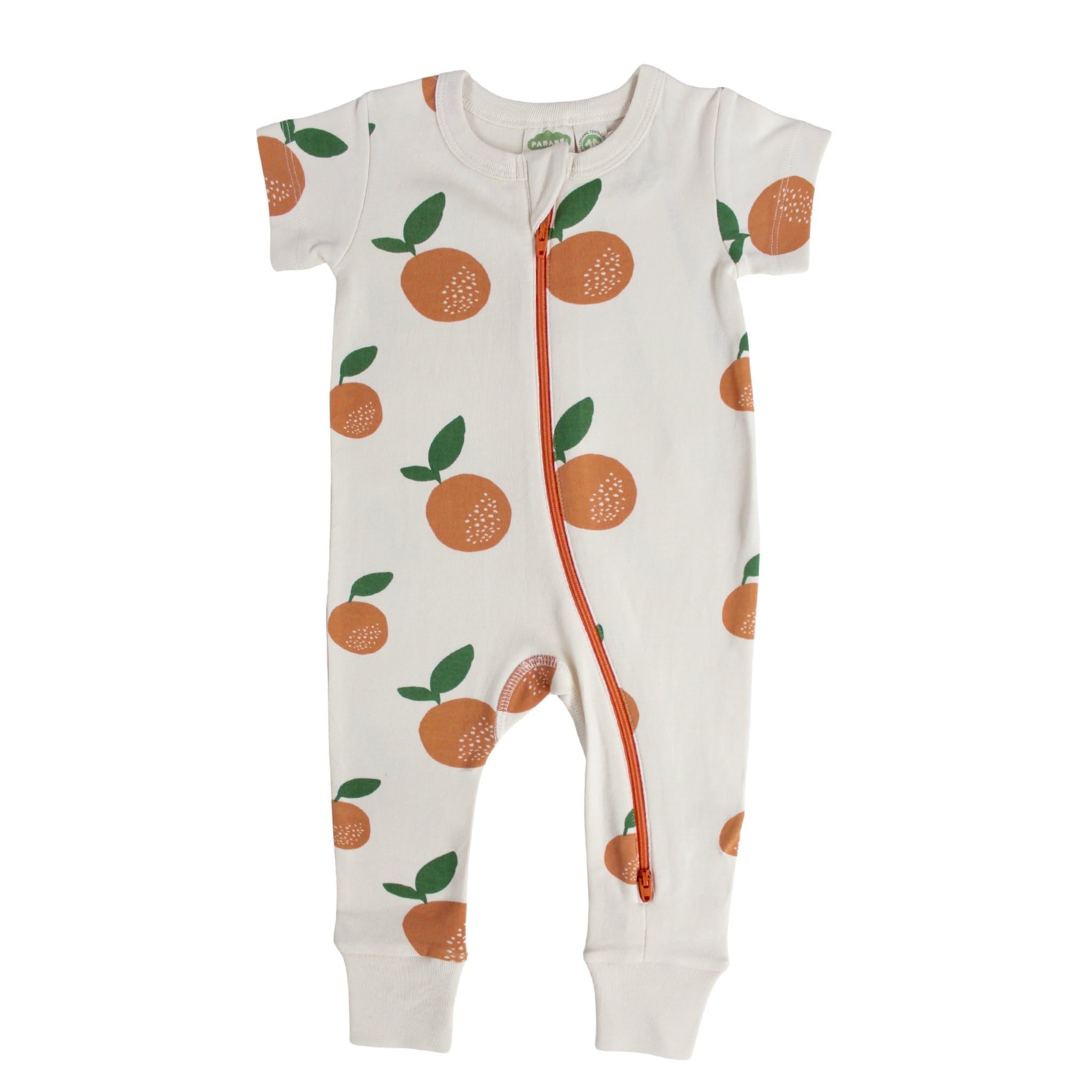 Organic Signature Print '2-Way' Zip Romper Short Sleeve