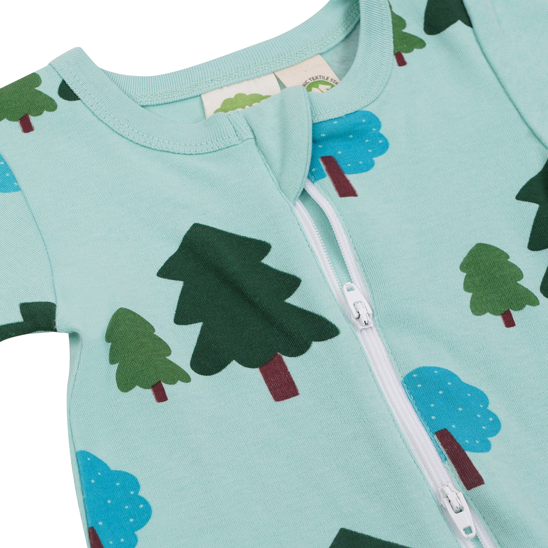 Organic Signature Print '2-Way' Zip Romper - Short Sleeve