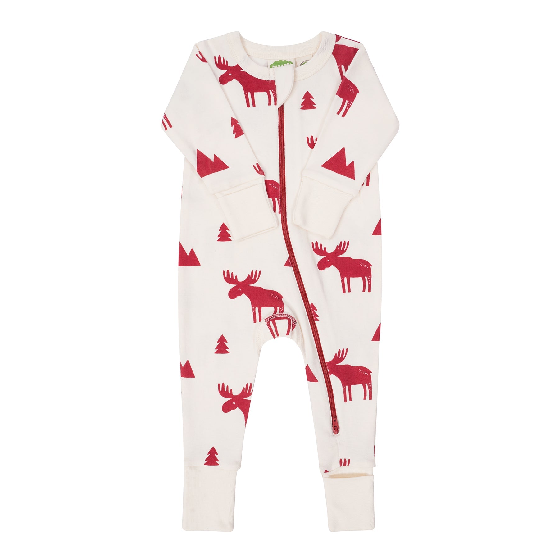 Organic Signature Print '2-Way' Zip Romper - Long Sleeve
